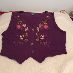 Carole Little embellished cotton vest.
